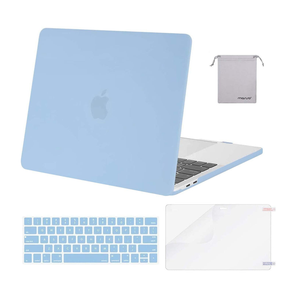  [AUSTRALIA] - MOSISO Compatible with MacBook Pro 13 inch Case 2016-2020 Release A2338 M1 A2289 A2251 A2159 A1989 A1706 A1708, Plastic Hard Shell Case&Keyboard Cover Skin&Screen Protector&Storage Bag, Airy Blue