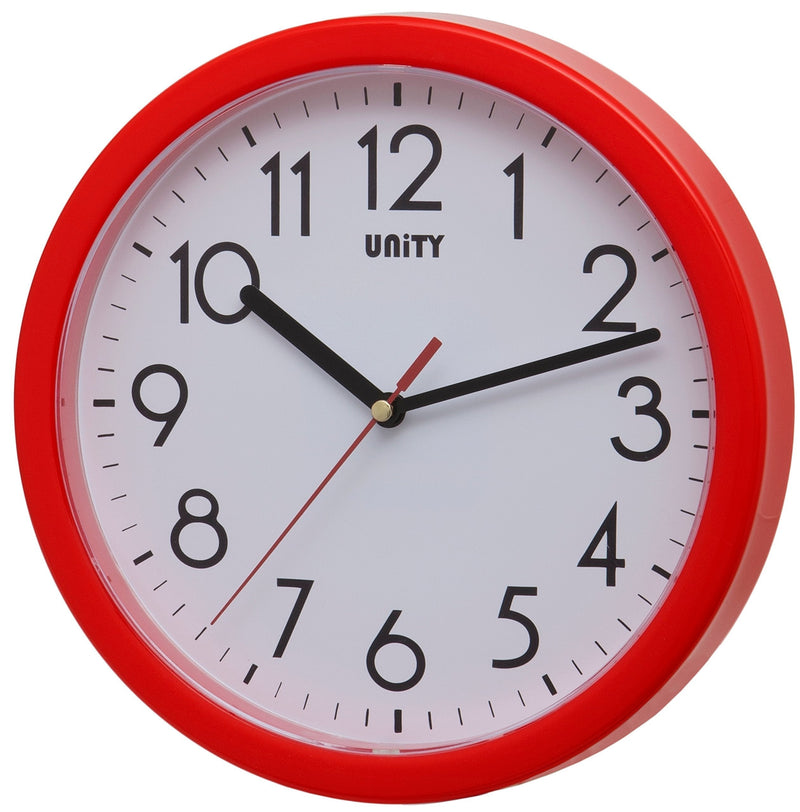 unity Hastings Silent Sweep Non-Ticking Modern Wall Clock, 8.6-Inch, Red (Red) - LeoForward Australia