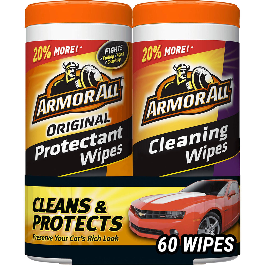 Armor All Car Interior Cleaner Protectant Wipes - Cleaning for Cars And Truck And Motorcycle, 30 Count (Pack of 2), 18779 Pro & Clean (60 Count) - LeoForward Australia