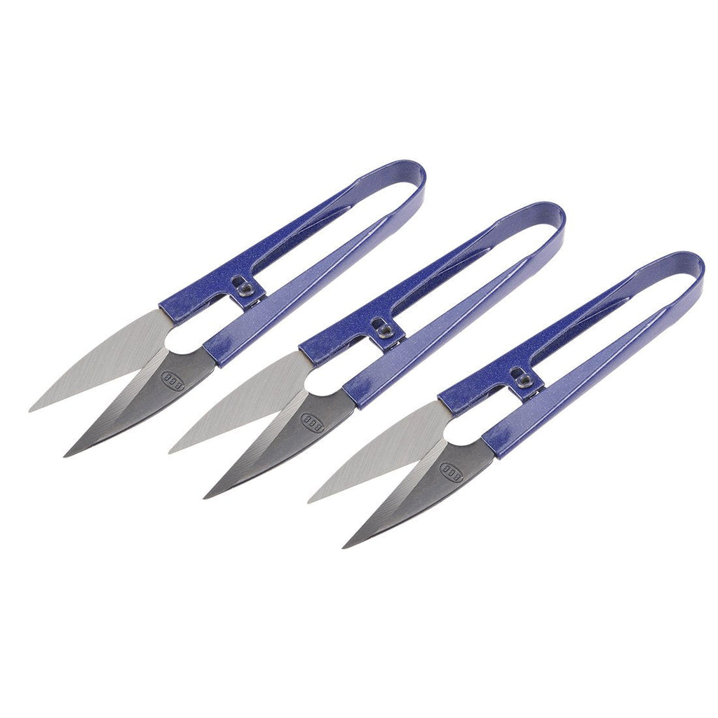  [AUSTRALIA] - uxcell 3Pcs 4.1-inch Sewing Trimming Scissors Nipper Embroidery Thread Yarn Fishing Thread Beading Cutter Blue