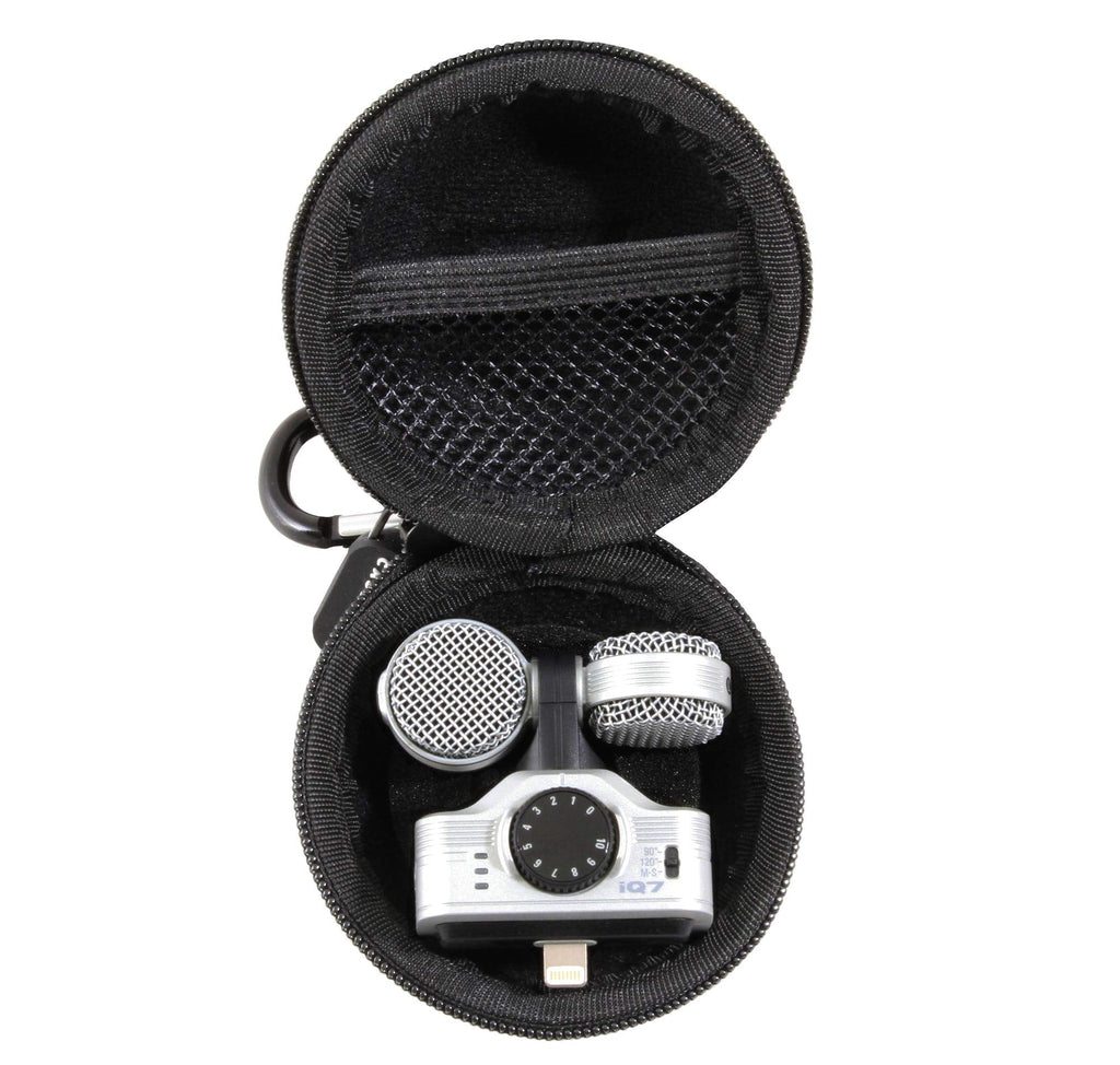  [AUSTRALIA] - CASEMATIX Clip-on Phone Microphones Travel Case Compatible with Zoom iQ7, iQ6, Mounted Zoom XYH5 Stereo Microphone Capsule and More, Case Only