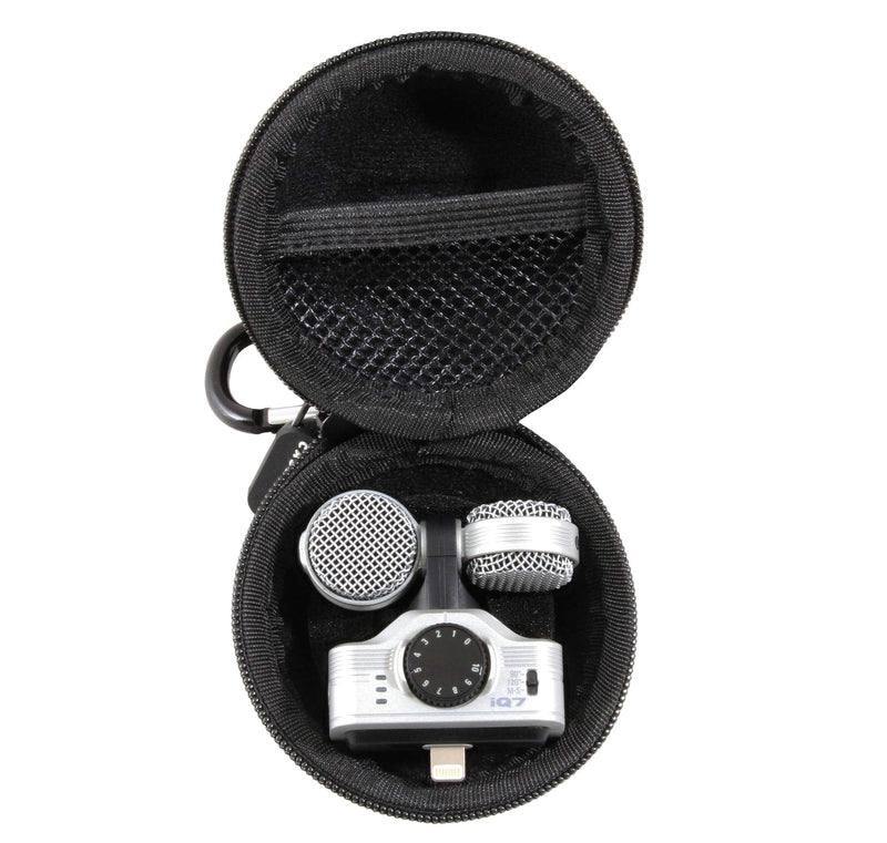  [AUSTRALIA] - CASEMATIX Clip-on Phone Microphones Travel Case Compatible with Zoom iQ7, iQ6, Mounted Zoom XYH5 Stereo Microphone Capsule and More, Case Only