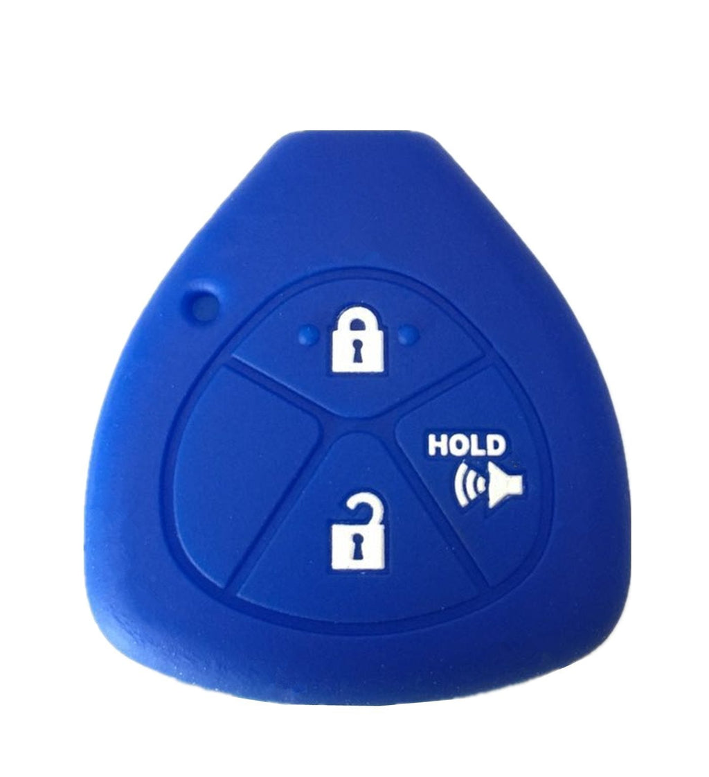  [AUSTRALIA] - Rpkey Silicone Keyless Entry Remote Control Key Fob Cover Case protector For Toyota 4Runner Corolla Matrix RAV4 Venza Yaris Pontiac Vibe Scion iQ tC xB xD HYQ12BBY MOZB41TG (Blue)