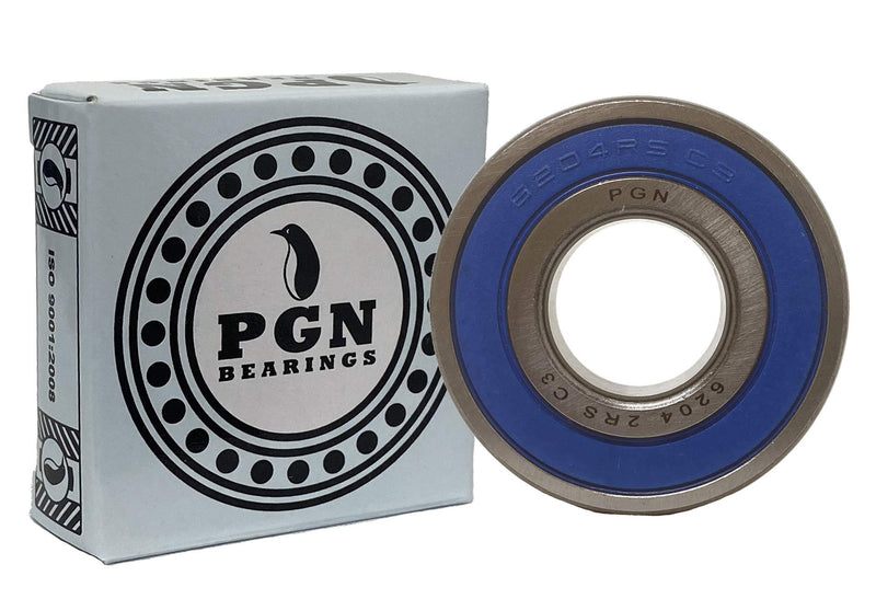  [AUSTRALIA] - (4 Pack) PGN 6204-2RS Sealed Ball Bearing - C3-20x47x14 - Lubricated - Chrome Steel