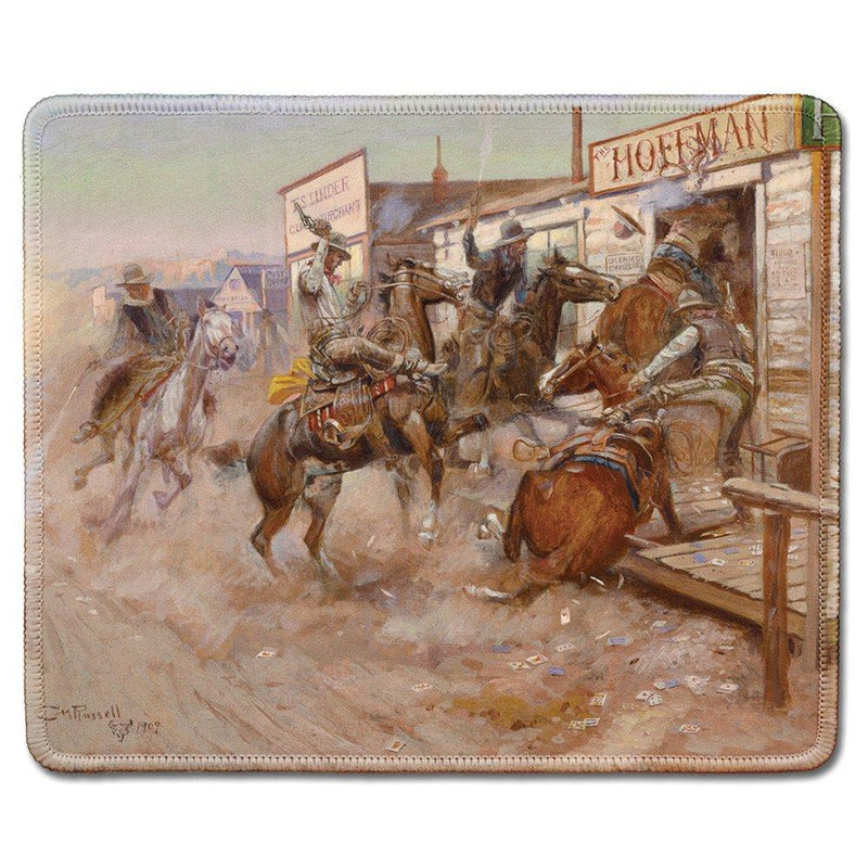 dealzEpic - Art Mousepad - Natural Rubber Mouse Pad with Famous Fine Art Painting of in Without Knocking by Charles Marion Russell - Stitched Edges - 9.5x7.9 inches - LeoForward Australia