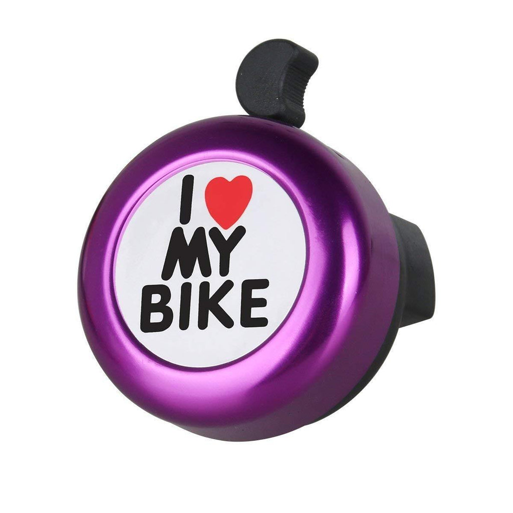 7-Almond Bicycle Bell -I Love My Bike I Like My Bike Bike Horn - Loud Aluminum Bike Ring Mini Bike Accessories for Adults Men Women Kids Girls Boys Bikes (Purple) - LeoForward Australia
