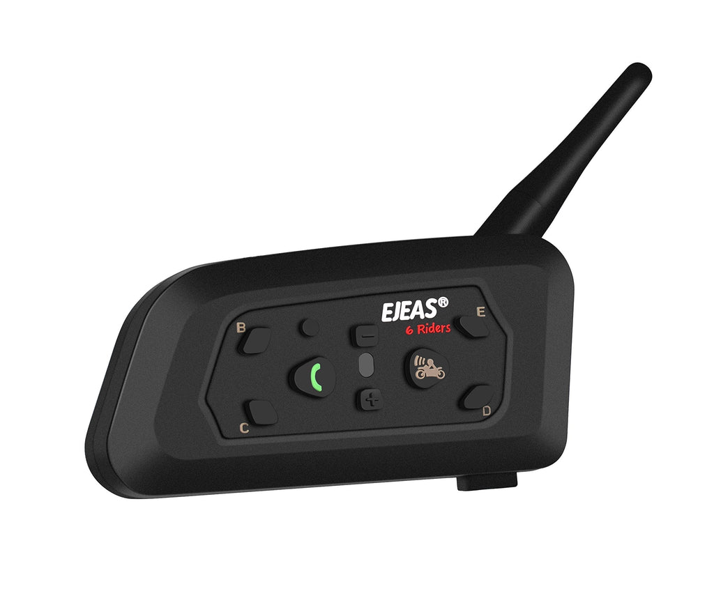  [AUSTRALIA] - EJEAS V6 Motorcycle Helmet Bluetooth Intercom Full Duplex 1200M BT Interphone Headset Water Resistant Communication System for 6 Riders (Single) EJEAS V6 1PCS