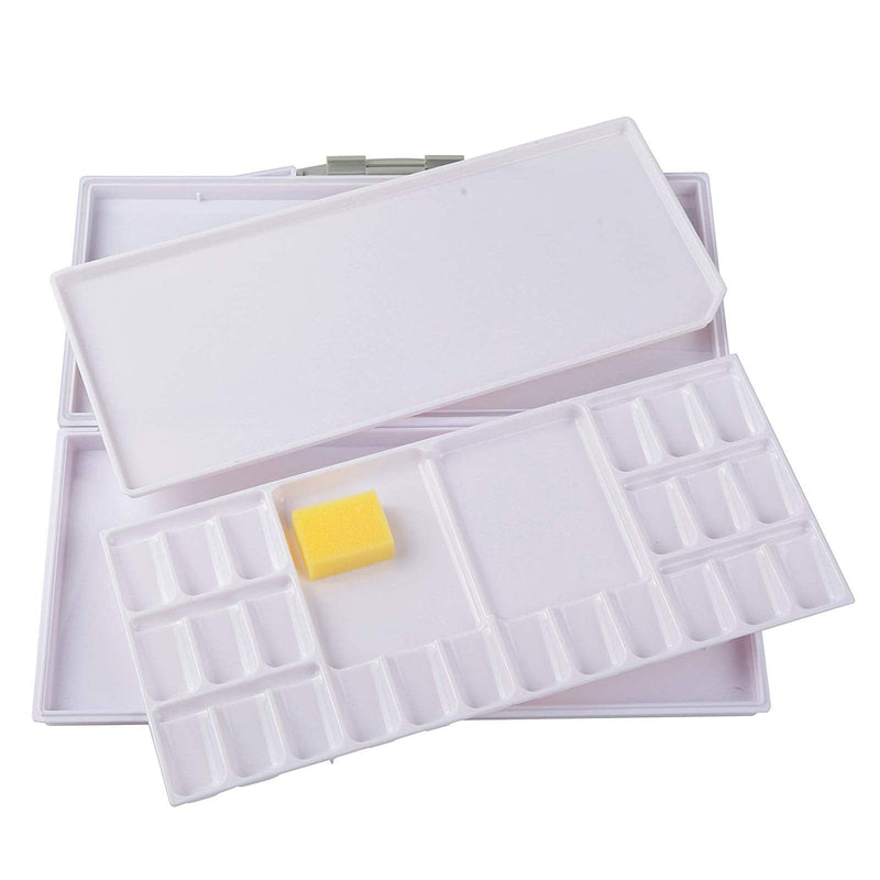  [AUSTRALIA] - Falling in Art Airtight Leak-Proof Watercolor Palette, 24 Slightly Sloping Wells-3 Mixing Areas, 12 3/5 Inches by 6 2/7 Inches 24 Well