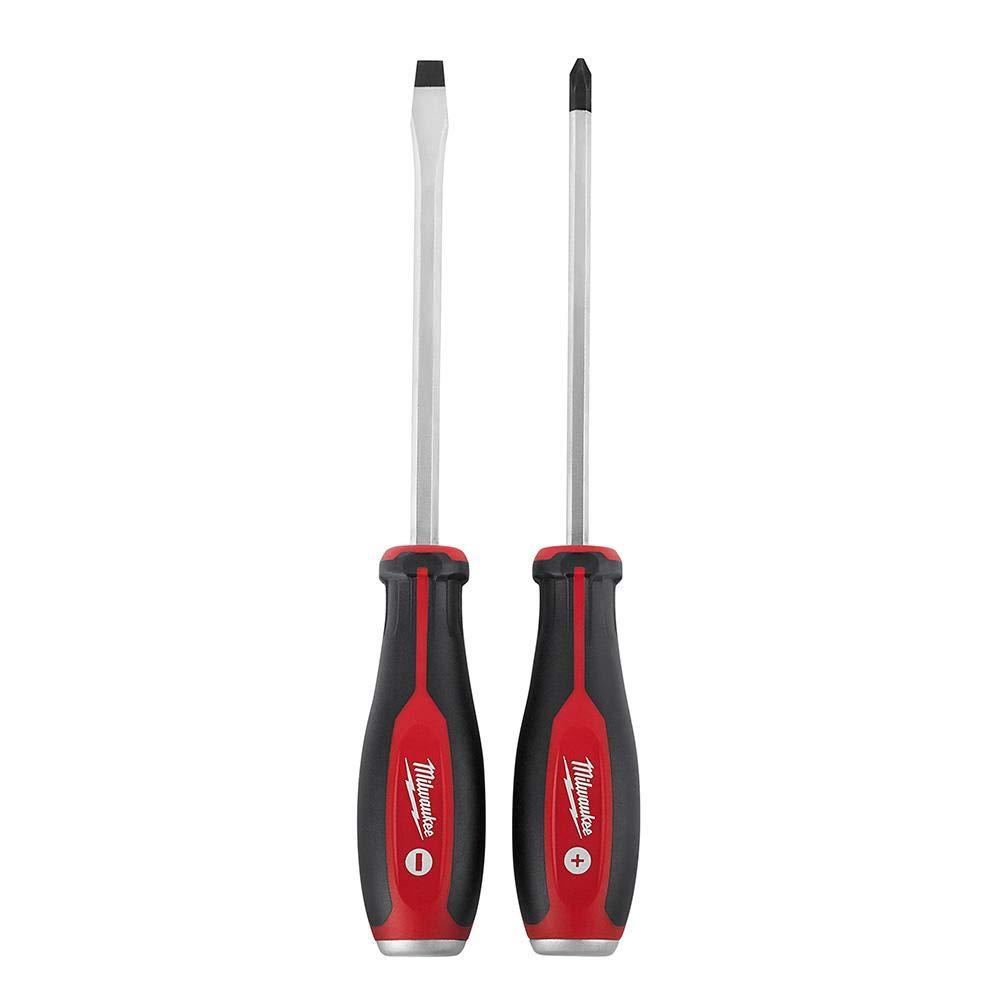  [AUSTRALIA] - Milwaukee 48-22-2702 2 Piece Demolition Slotted and Phillips Head Screwdriver Set W/Steel Endcaps