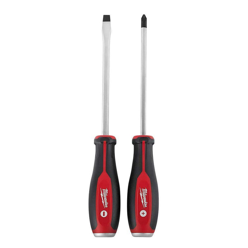  [AUSTRALIA] - Milwaukee 48-22-2702 2 Piece Demolition Slotted and Phillips Head Screwdriver Set W/Steel Endcaps