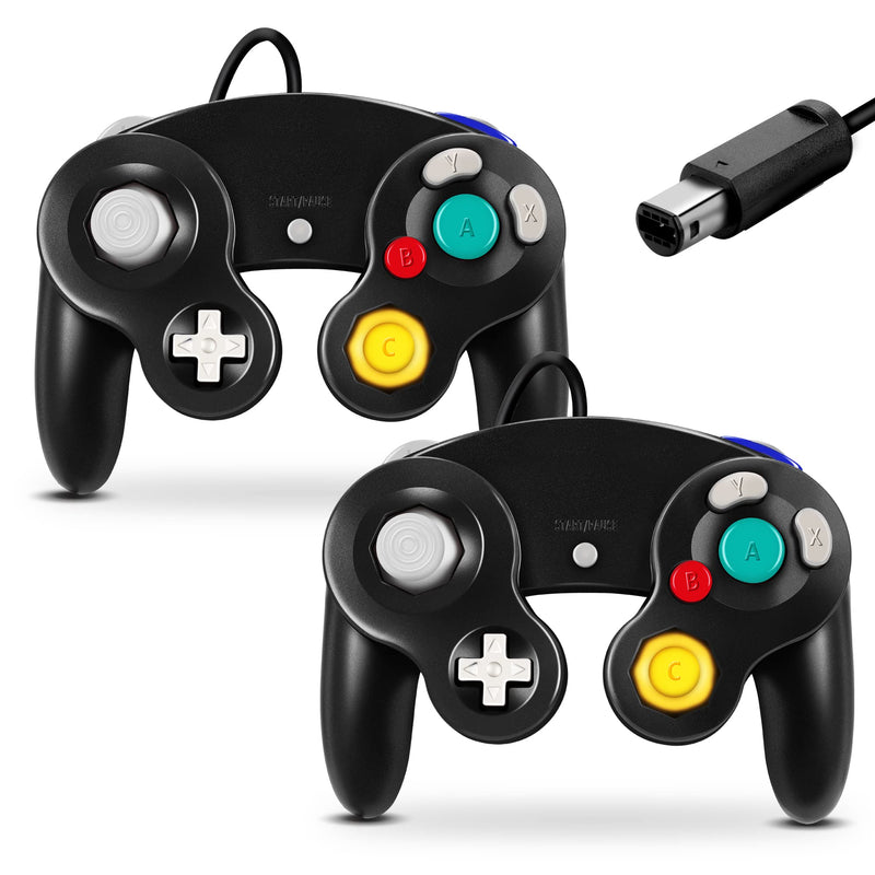  [AUSTRALIA] - Gamecube Controller, Classic Wired Controller for Wii Nintendo Gamecube (Black-2Pack) Black-2Pack