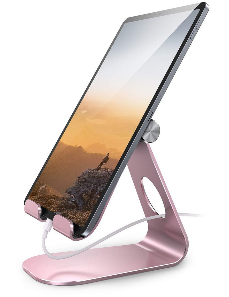  [AUSTRALIA] - Tablet Stand Adjustable, Lamicall Tablet Stand : Desktop Stand Holder Dock Compatible with Tablet Such as iPad 2018 Pro 9.7, 10.5, Air Mini 4 3 2, Kindle, Nexus, Tab, E-Reader (4-13'') - Rose Gold