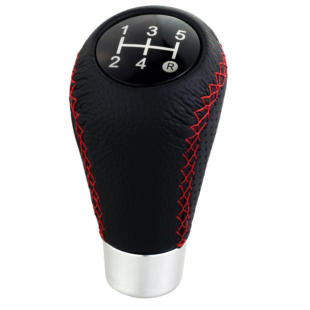  [AUSTRALIA] - Mavota Gear Shift Knob Aluminium & Leather Shifter Knob 5 Speed 3 Adapters(8mm, 10mm, 12mm) Kit Most Manual/Automatic Cars Red