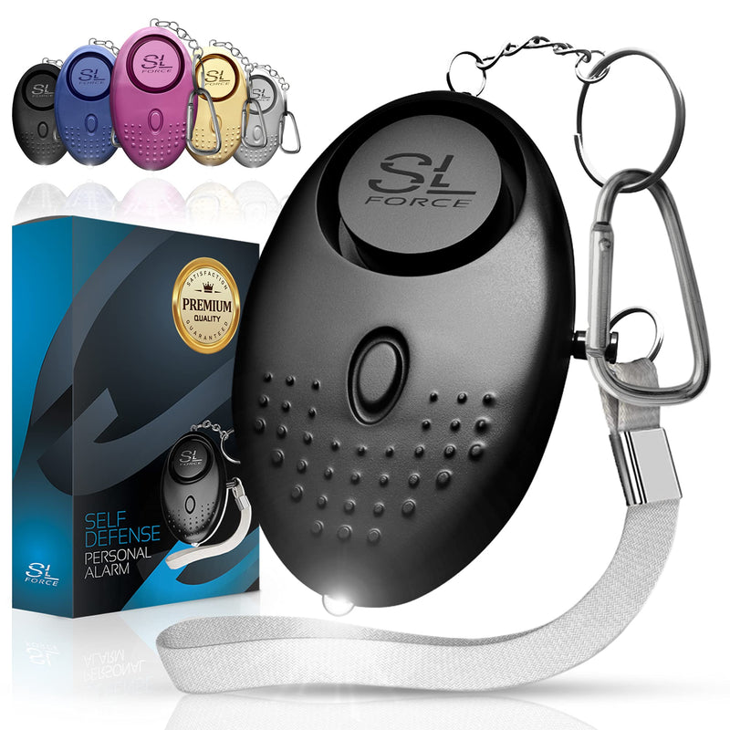 SLFORCE Personal Alarm Siren Song - 130dB Safesound Personal Alarms for Women Keychain with LED Light, Emergency Self Defense for Kids & Elderly. Security Sound Whistle Safety Siren (Black) Black - LeoForward Australia