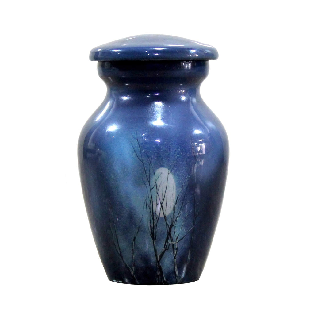  [AUSTRALIA] - eSplanade Cremation urn Memorials urns Container Jar Pot | Metal Urns | Burial Urn | Memorials Keepsake urn (Blue Moon) Blue Moon