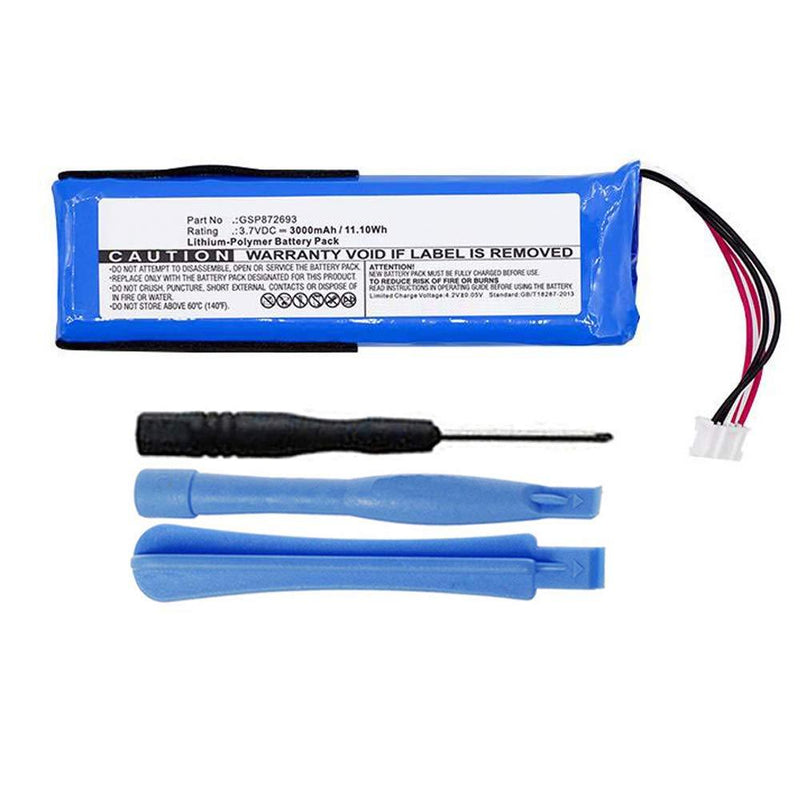 MPF Products 3000mAh GSP872693 Battery Replacement Compatible with JBL Flip 3 Splashproof Portable Bluetooth Speaker with Installation Tools - LeoForward Australia