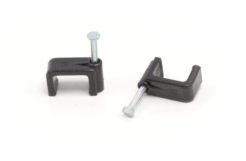  [AUSTRALIA] - THE CIMPLE CO - Dual, Twin, or Siamese Coaxial Cable Clips, Cat6, Electrical Wire Cable Clip, 1/2 in Nail Clip and Fastener, Black (50 Pieces per Bag) 50 Pack Black, Double
