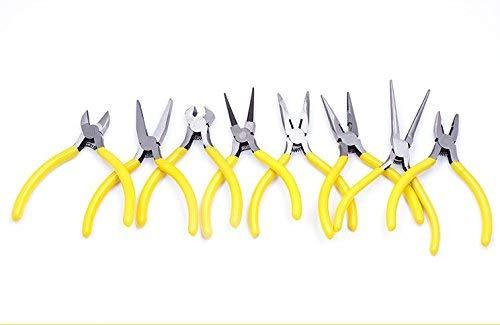 8-Piece Pliers Set DIY Nippers Repair Tool Kit with Non-Slip Blue Hand， Flat Jaw, Round Curve Needle Diagonal Nose Wire Cutting Cutter Carbon Steel Jewelry Plier - LeoForward Australia