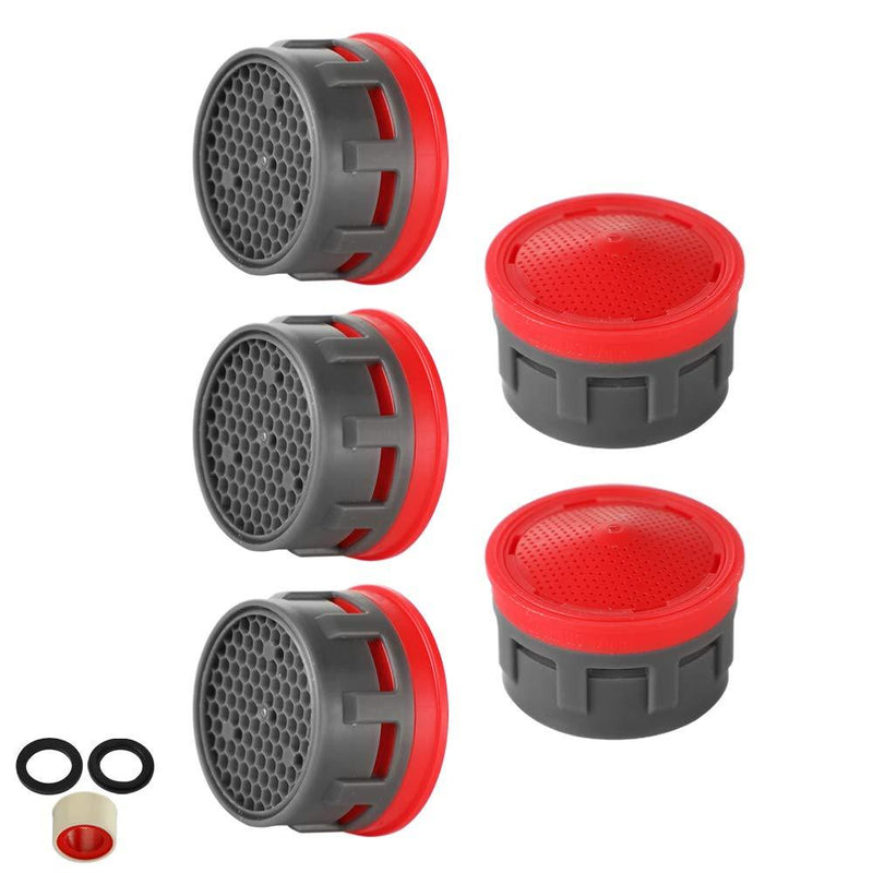 JQK Faucet Aerator, 2.2 GPM Flow Retrictor Insert Faucet Aerators Replacement Parts Bathroom 5 Pack, Standard Size, FAN22-P5 Red - 2.2 gpm - LeoForward Australia