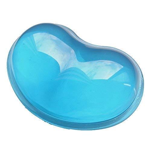  [AUSTRALIA] - LetGoShop Silicone Gel Wrist Rest Cushion Heart-Shaped Translucence Ergonomic Mouse Pad Cool Hand Pillow Effectively Reduce Wrist Fatigue Pain, Blue