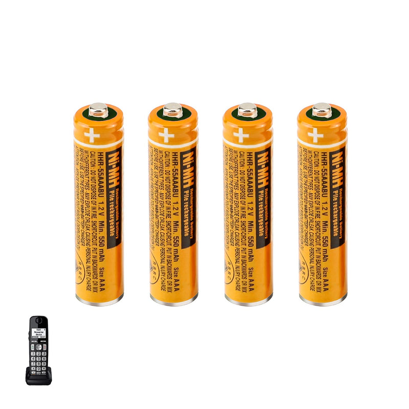  [AUSTRALIA] - 4PCS NI-MH AAA Rechargeable Battery, 1.2V 550mAh Battery for Panasonic Cordless Phone, HHR-55AAABU Replacement Battery