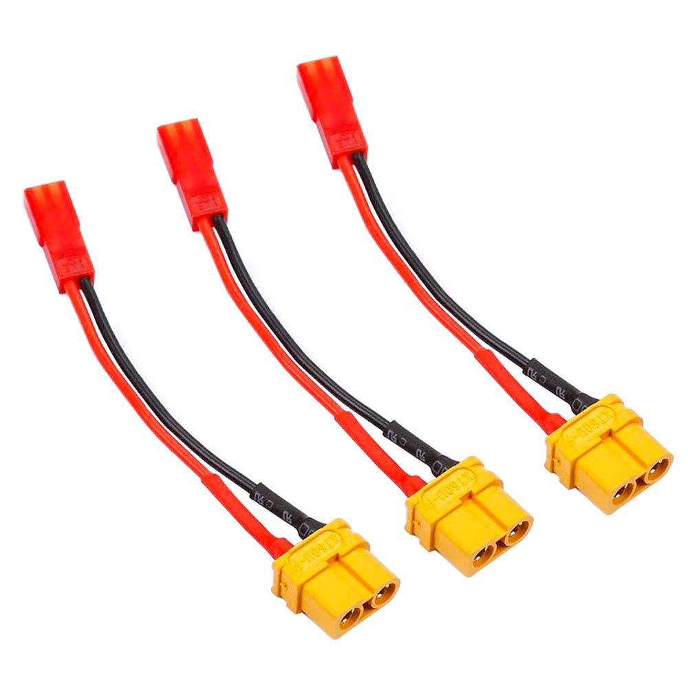 FLY RC 3pcs XT60 Female to JST Female Charging Adapter Lead Wire for Plane Car Helicopter Charger - LeoForward Australia
