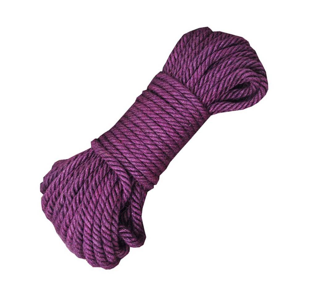  [AUSTRALIA] - DRAGON SONIC 100% Natural Color Hemp Rope(8mm),20 Meters(65 ft) for DIY Decoration Gift,Purple