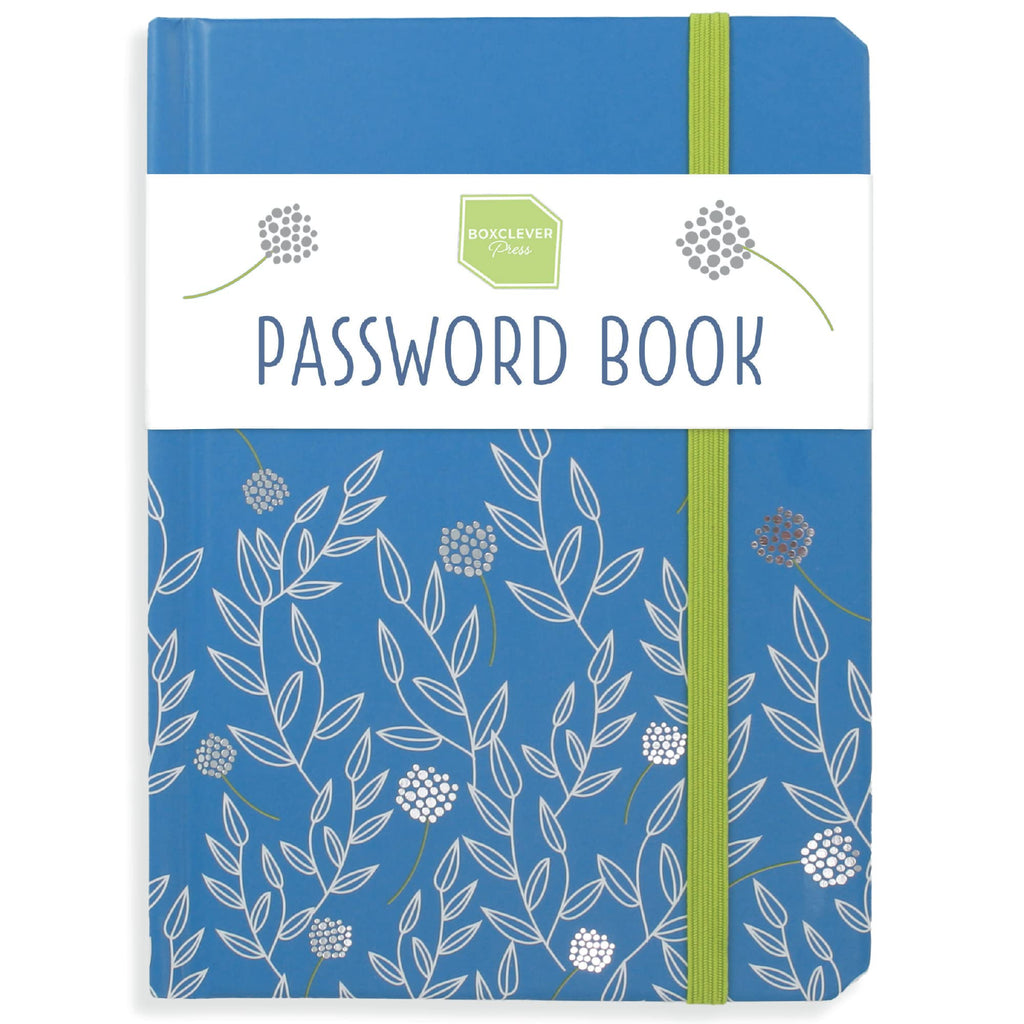  [AUSTRALIA] - Boxclever Press Password Book with Alphabetical Tabs. Never Forget a Password Again! Password Keeper for all your Internet Details. Untitled Password Notebook for Home or Office - 6 x 4.5'' (Blue) Blue