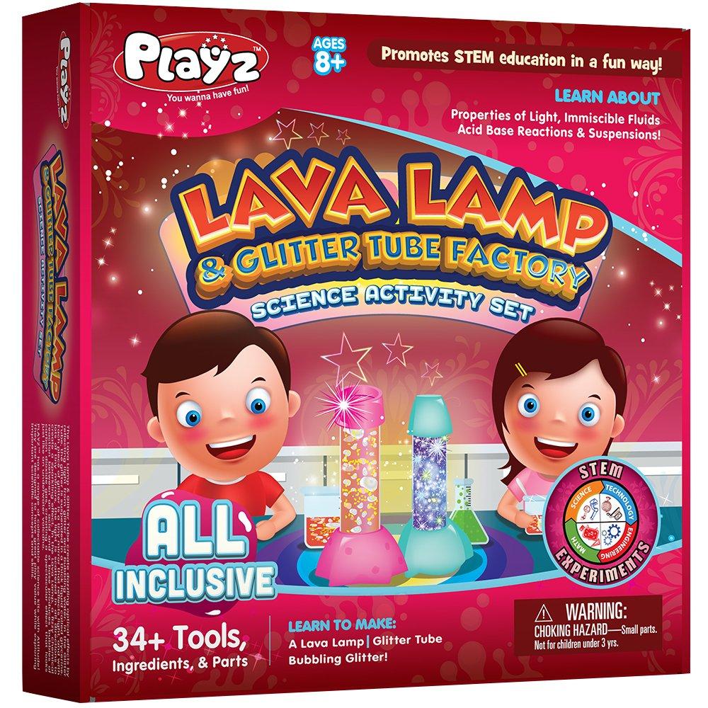 Playz Lava Lamp & Glitter Tube Arts and Craft Science Activity Set - 34+ Tools to Make a Lava Lamp, Glitter Tube, Bubbling Glitter & More for Girls, Boys, Teenagers, & Kids Age 8+ - LeoForward Australia