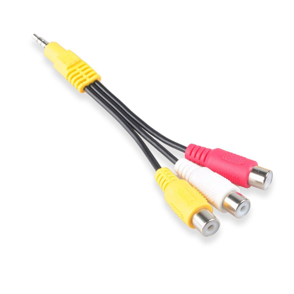 Conwork 3.5mm Stereo Male to 3 RCA Female Splitter Extension Cable for Audio Video AUX Port - 6 inch Long - LeoForward Australia