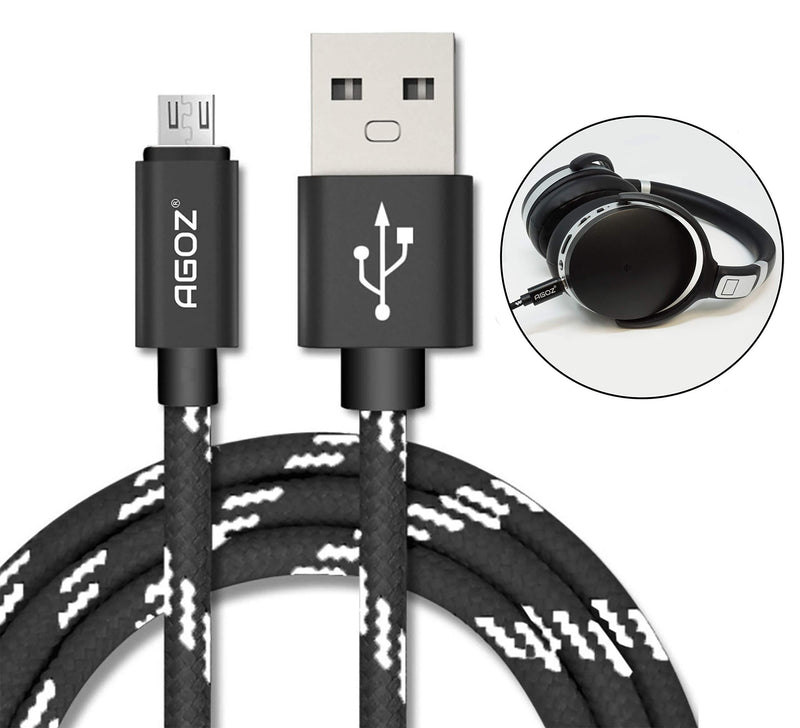 Agoz Braided MICRO USB Fast Charger Cable Cord For Bose SoundLink Color Bluetooth Speaker 2 3,Mini 2,Headphones II AE2W,QuitComfort QC20,QC30, QC35,Revolve Plus,SoundSport, OontZ Angle 3,UE BOOM (4ft) 4ft - LeoForward Australia