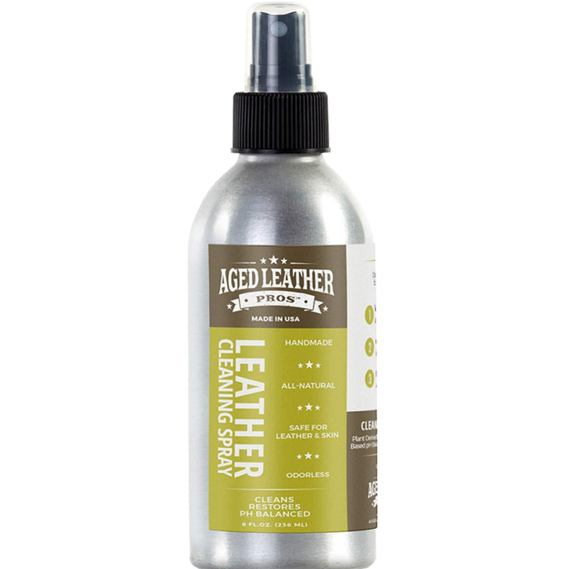  [AUSTRALIA] - Aged Leather Pros pH Balanced Leather Cleaner (8 oz) for Suede, Nubuck, and Any Leather | Protects Purses, Shoes, Jackets, Couches, Auto Interior, Saddles and Much More 8 oz