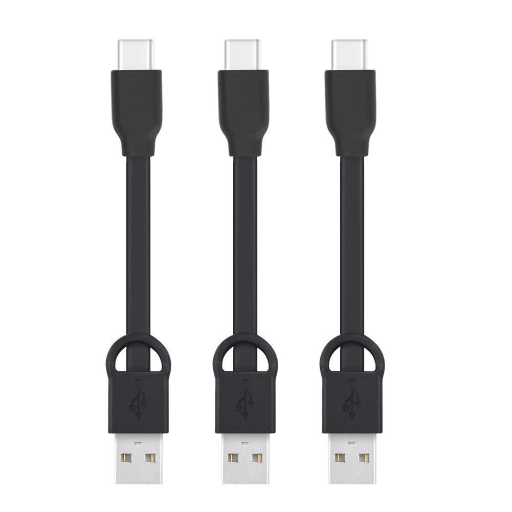 Short USB C to USB A, Type-C Charger Cable Cord PowerLine Keychain 3 Inches Fast Charging Cord Compatible with Samsung Galaxy S20/ S20 Plus/S10/S9/Note 20 Ultra/Google Pixel OnePlus Huawei (3 Packs) - LeoForward Australia