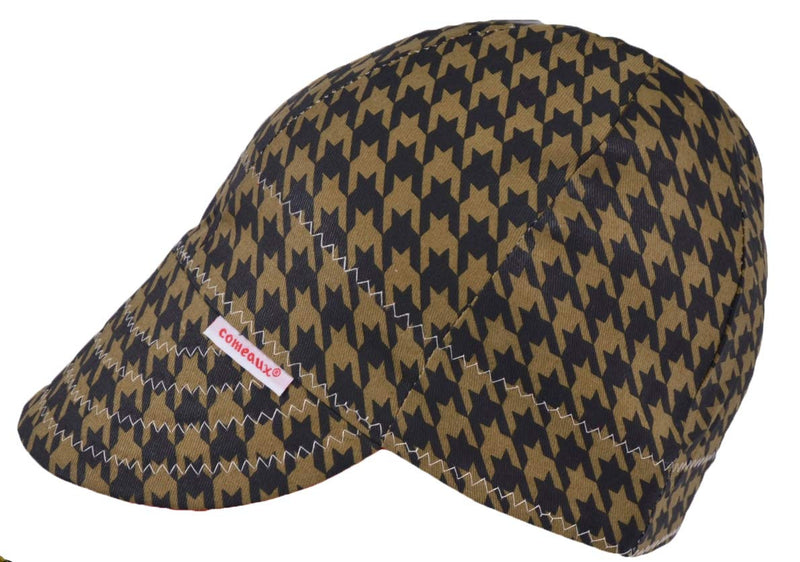  [AUSTRALIA] - Comeaux Caps Reversible Welding Cap Black and Brown Houndstooth Size 7 1/2