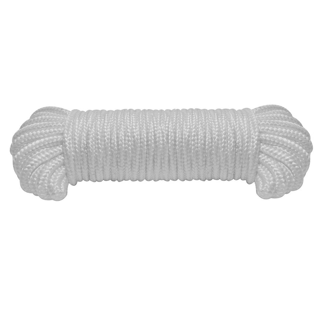  [AUSTRALIA] - High Strength 4 Inner Cords Nylon Rope 9mm Solid Braid Multipurpose Rope for Indoor and Outdoor Use,Camping, Swinging,Boat Docks,Sports,Backpacks and Construction,Moving (3/8",100ft,White) 3/8 inchx100 feet White