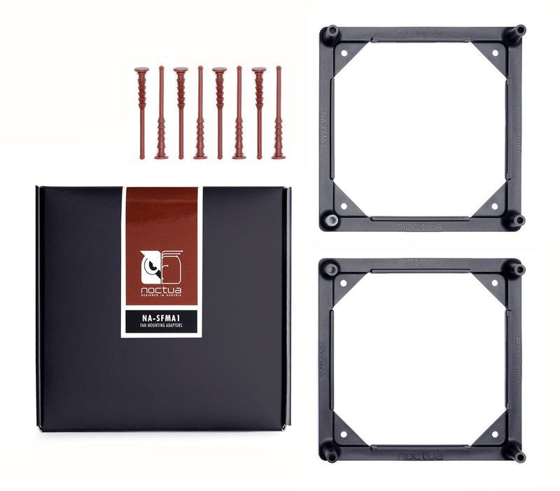  [AUSTRALIA] - Noctua NA-SFMA1, 140 to 120mm Fan Mounting Adaptors for Watercooling Radiators (2 Pieces, Black)