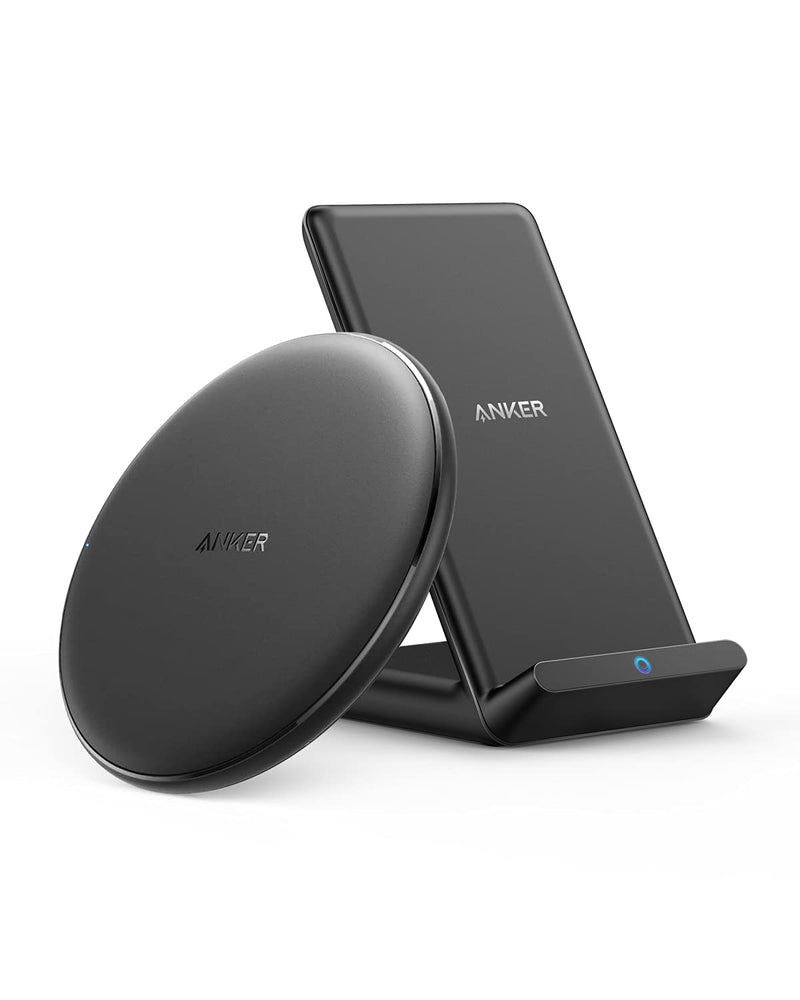  [AUSTRALIA] - Anker Wireless Chargers Bundle, PowerWave Pad & Stand Upgraded, Qi-Certified, Fast Charging iPhone 12, 12 Mini, 12 Pro, Max, SE, 11, 11 Pro, 11 Pro Max, Xs Max, Galaxy S20, Note 10 (No AC Adapter)