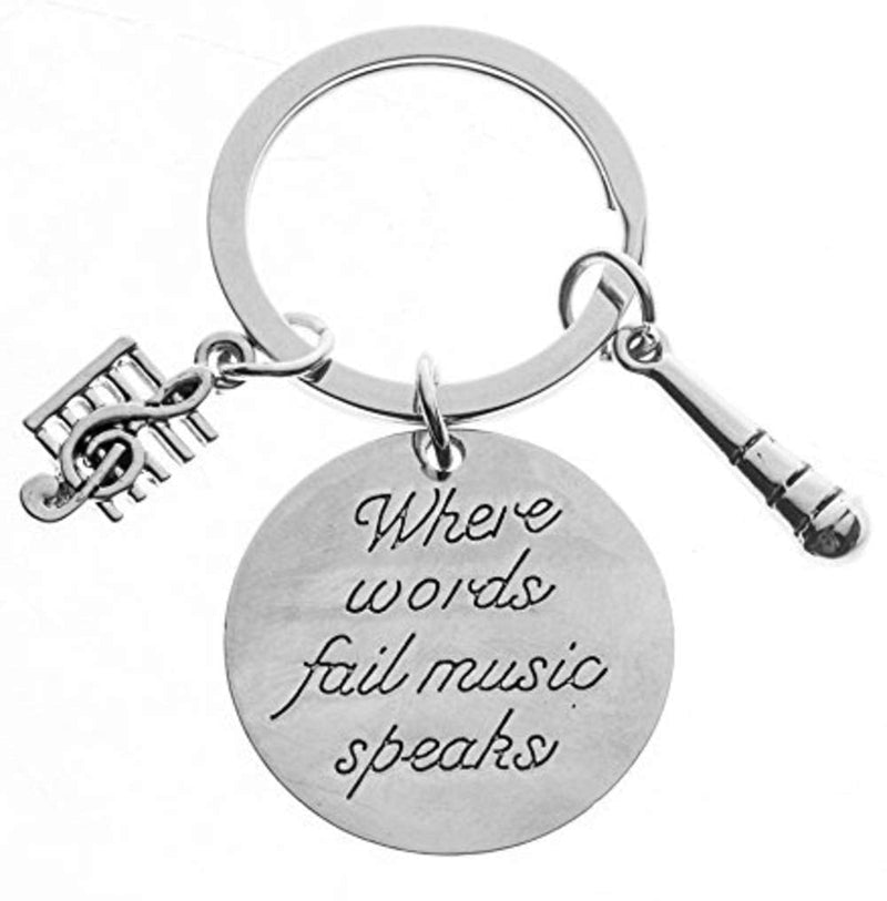  [AUSTRALIA] - Infinity Collection Music Keychain Gift - Musically Keychain- Treble Clef Jewelry - Singer Microphone Keychain, Perfect Music Lover Gifts