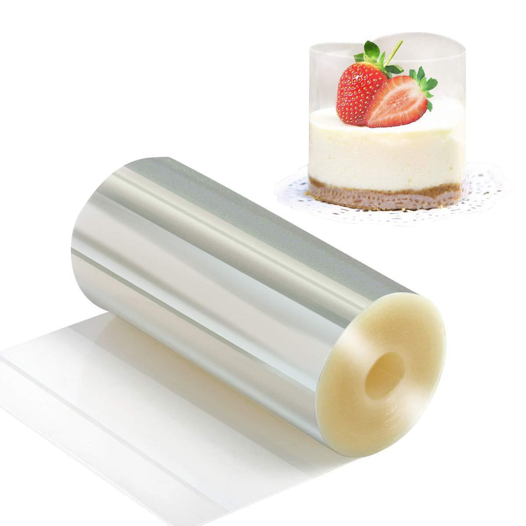  [AUSTRALIA] - Cake Collars 4 x 394inch, Picowe Acetate Rolls, Clear Cake Strips, Transparent Cake Rolls, Mousse Cake Acetate Sheets for Chocolate Mousse Baking, Cake Decorating 1 Roll