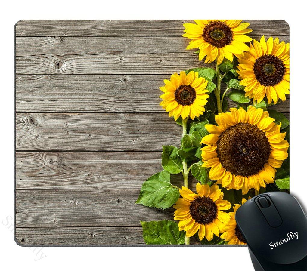 Smooffly Portable Mouse pad Custom,Plants Theme Sunflower on The Wooden Personality Desings Gaming Mouse Pad - LeoForward Australia