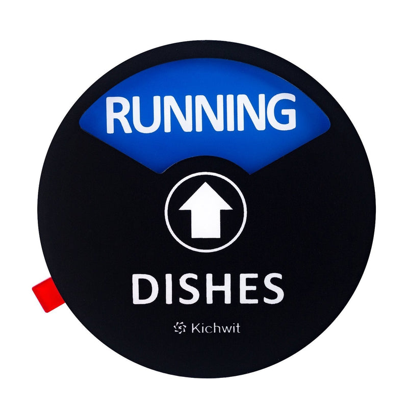  [AUSTRALIA] - Kichwit Clean Dirty Dishwasher Magnet with The 3rd Option “Running”, Perfect for Quiet Dishwashers, Non-Scratch Strong Magnet Backing & Residue Free Adhesive, 3.5” Diameter, Black