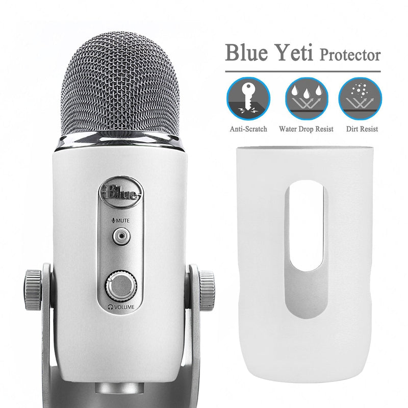  [AUSTRALIA] - YOUSHARES Blue Yeti Protector - Full Protection Silicon Cover for Yeti & Yeti Pro Microphone (Moonwhite) white