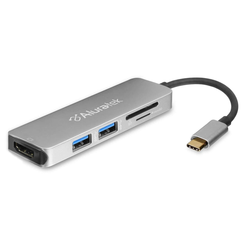 Aluratek (AUMC0302F) USB Type-C Multimedia Hub & Card Reader with HDMI - LeoForward Australia