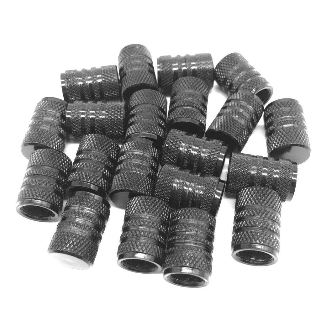 Lantee 20 Pcs Black Tire Valve Stem Caps for Cars - Aluminium Pressure Covers Fit for BMW, Chevy, Honda, Toyota, Jeep, Ford, Dodge, Mazda, Chevrolet, Subaru, Nissan, GMC, Acura, Mercedes Benz - LeoForward Australia