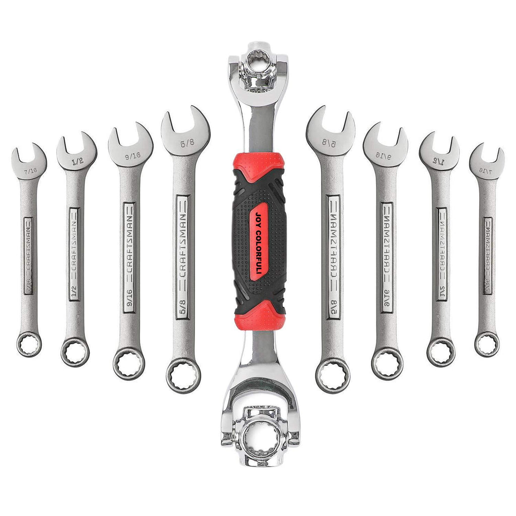  [AUSTRALIA] - JOY COLORFUL Multifunction Universal Wrench, 360 Degree Revolving Spanner, 48 Tools In One Socket, Works with Spline Bolts,Torx,Square Damaged Bolts and Any Size Standard or Metric