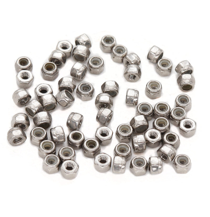  [AUSTRALIA] - cSeao 60Pcs M2 x 0.4mm Hex Nylock Nuts Nylon Insert Self Locking Nuts for SCX24 RC Model, 304 Stainless Steel, DIN985 M2-0.4mm 60pcs