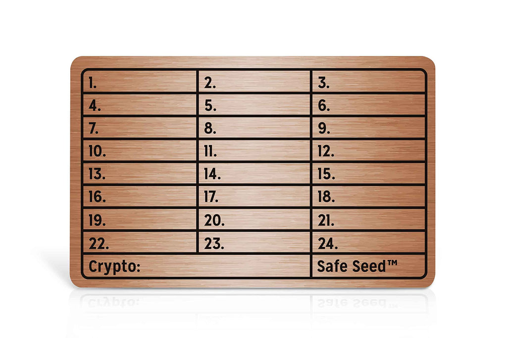 Safe Seed Crypto Metal Wallet Stamp Plate Copper Edition 24 Word Recovery Passphrase Cold Storage Bitcoin Ethereum Cardano ERC20 Monero Litecoin BIP39 Ledger Trezor KeepKey Hardware Cryptocurrency - LeoForward Australia