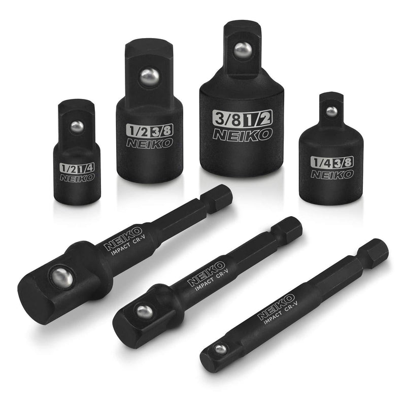  [AUSTRALIA] - Neiko 00298A Impact Extension & Socket Adapter, 7Piece Set | 1/4" Hex Shank Drill Extension | CR-V Steel