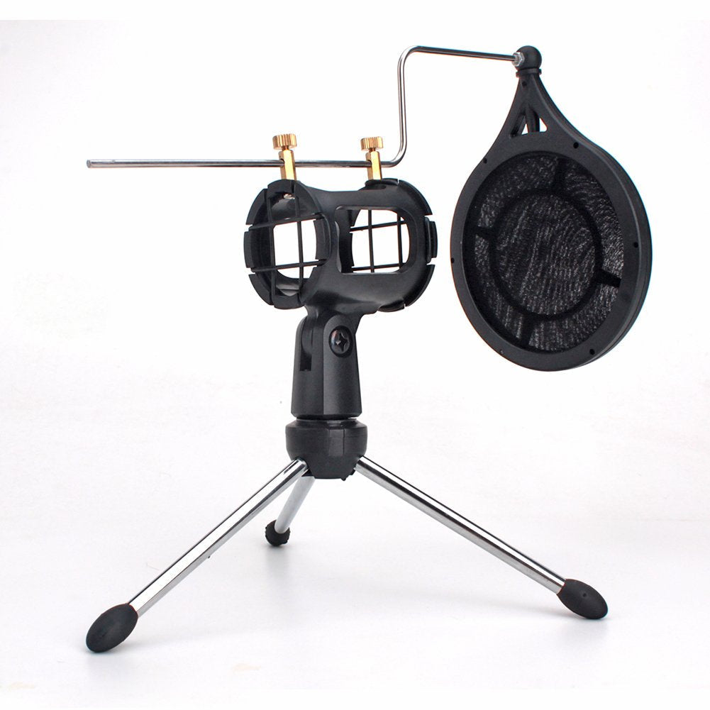  [AUSTRALIA] - ZRAMO Small size Shock Mount with Pop Filter for Phone Condenser Microphone