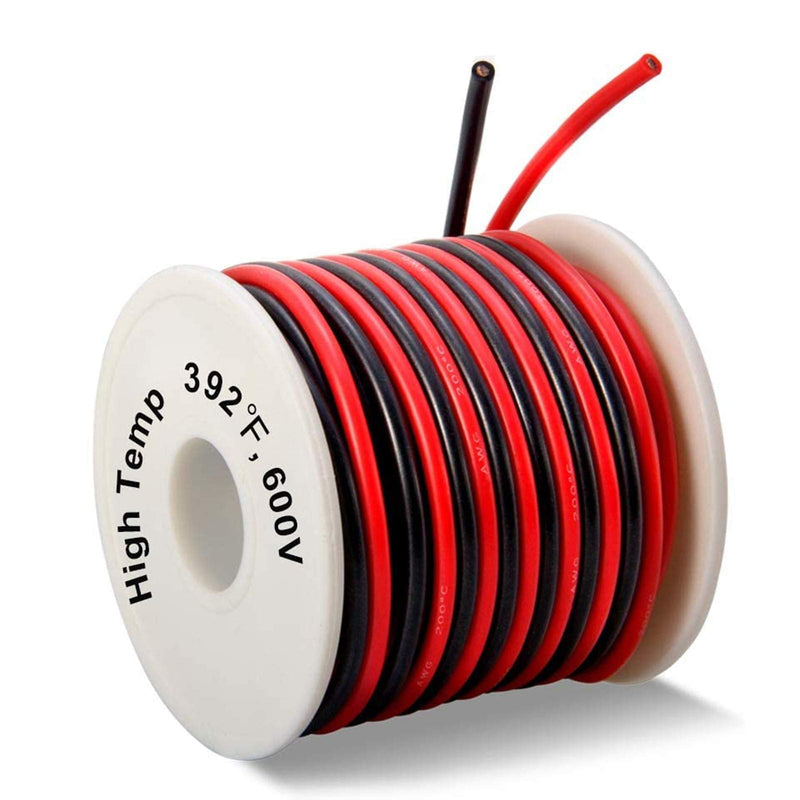  [AUSTRALIA] - 16 Gauge Silicone Wire Spool 50 Feet, Ultra Flexible High Temp 200 deg C 600V 16 AWG Stranded Wire with 252 Strands of Tinned Copper Wire, 25 ft Black and 25 ft Red Wire for Model Battery by MILAPEAK d)16 AWG Silicone Wire 50ft -25ft Black +20ft Red